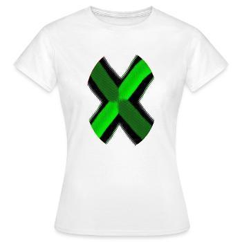 Motif néon X vert noir - T-shirt Femme - blanc - Devant - AI Model Female 172 dark (172cm)