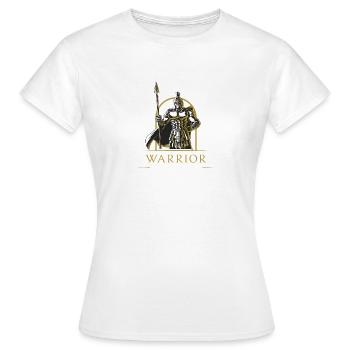 Lance Spartan Warrior Design en or - T-shirt Femme - blanc - Devant - AI Model Female 172 dark (172cm)