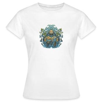 Dessin du trident du dieu de la mer Poséidon - T-shirt Femme - blanc - Devant - AI Model Female 172 dark (172cm)