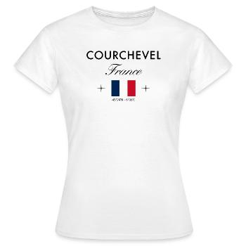 Courchevel Frankreich Koordinaten Reise Souvenir - Frauen T-Shirt - Weiß - Vorne - AI Model Female 172 dark (172cm)