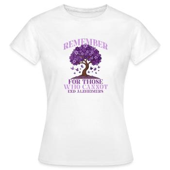 Pour tous ceux qui ne peuvent pas mettre fin à Alzheimer. - T-shirt Femme - blanc - Devant - AI Model Female 172 dark (172cm)