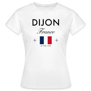 Dijon France Coordinates Souvenir de voyage - T-shirt Femme - blanc - Devant - AI Model Female 172 dark (172cm)