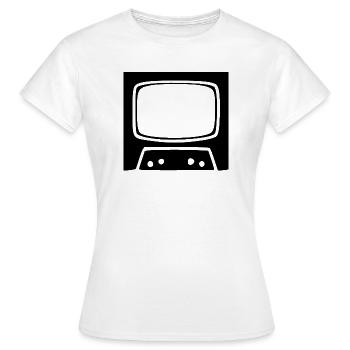 TV rétro vintage années 80 et 90 - T-shirt Femme - blanc - Devant - AI Model Female 172 dark (172cm)