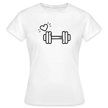 Passion Fitness Heart Dumbbell T-shirt - Women's T-Shirt - white - Front - AI Model Female 172 dark (172cm)