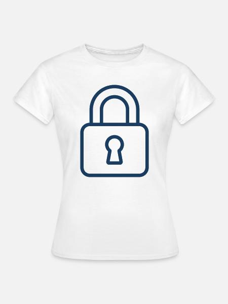 Vorhängeschloss Solid-Icon Sicheres Schloss Sicherheitsschutz - Frauen T-Shirt - Weiß