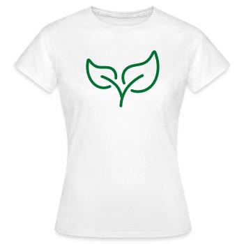 Icône de ligne de feuille verte Eco Nature Symbole de croissance Vect - T-shirt Femme - blanc - Devant - AI Model Female 172 dark (172cm)