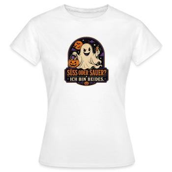 Süß oder sauer? Ich bin beides – Halloween - Frauen T-Shirt - Weiß - Vorne - AI Model Female 172 dark (172cm)
