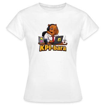 T-shirt drôle drôle de bureau de capybara d’entreprise KPIbara - T-shirt Femme - blanc - Devant - AI Model Female 172 dark (172cm)