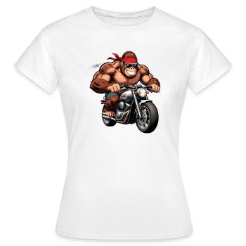 Biker Gorille Musclé - T-shirt Femme - blanc - Devant - AI Model Female 172 dark (172cm)