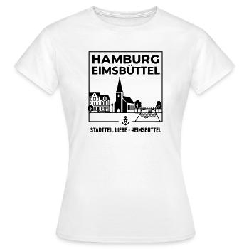 Hamburg Eimsbüttel - Frauen T-Shirt - Weiß - Vorne - AI Model Female 172 dark (172cm)