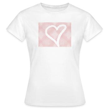 Contour du cœur en point rouge - T-shirt Femme - blanc - Devant - AI Model Female 172 dark (172cm)