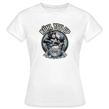 Singe cool sur la glace - T-shirt Femme - blanc - Devant - AI Model Female 172 dark (172cm)
