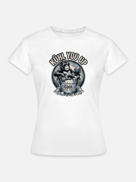 Cooler Affe Auf Eis - Frauen T-Shirt - Weiß