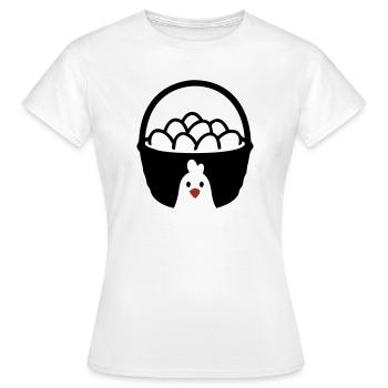 Egg Basket Chicken Icon - Women's T-Shirt - white - Front - AI Model Female 172 dark (172cm)