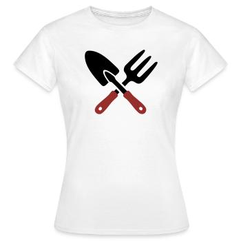 Icône de pelle d’outil de jardin - T-shirt Femme - blanc - Devant - AI Model Female 172 dark (172cm)