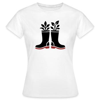 Icône des plantes bottes en caoutchouc - T-shirt Femme - blanc - Devant - AI Model Female 172 dark (172cm)