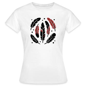 Bird Feathers Circle Logo - Women's T-Shirt - white - Front - AI Model Female 172 dark (172cm)