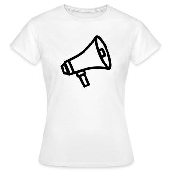 megaphone - Women's T-Shirt - white - Front - AI Model Female 172 dark (172cm)