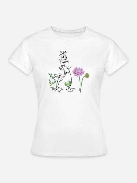 Ente auf der Wiese - Frauen T-Shirt - Weiß