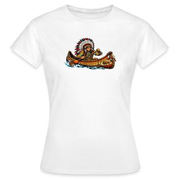 Les Indiens en canoë - T-shirt Femme - blanc - Devant - AI Model Female 172 dark (172cm)