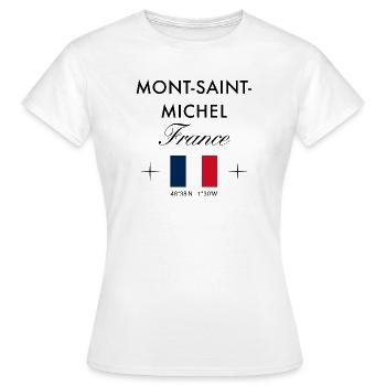 Mont Saint Michel Frankreich Koordinaten Reise - Frauen T-Shirt - Weiß - Vorne - AI Model Female 172 dark (172cm)