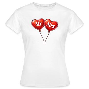 Heart Balloon Couples Mr Mrs Design - Women's T-Shirt - white - Front - AI Model Female 172 dark (172cm)