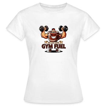 Gym Fuel 5h Haltérophile de café de l’équipe - T-shirt Femme - blanc - Devant - AI Model Female 172 dark (172cm)
