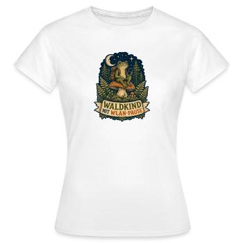 Waldkind mit WLAN-Pause - Frauen T-Shirt - Weiß - Vorne - AI Model Female 172 dark (172cm)