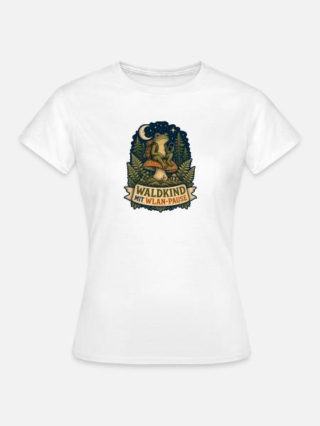 Waldkind mit WLAN-Pause - Frauen T-Shirt - Weiß