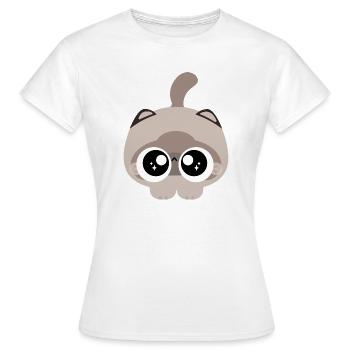 Étincelle du chaton aux grands yeux - T-shirt Femme - blanc - Devant - AI Model Female 172 dark (172cm)