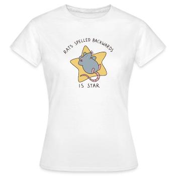Rats Spelled Backwards Is Star Funny Mouse - Women's T-Shirt - white - Front - AI Model Female 172 dark (172cm)