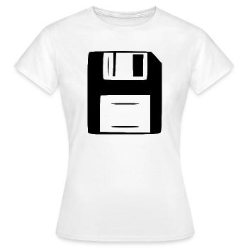 Cadeau rétro pour ordinateur de disquette - T-shirt Femme - blanc - Devant - AI Model Female 172 dark (172cm)