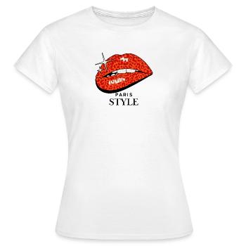 Pop Art des lèvres léopardes - T-shirt Femme - blanc - Devant - AI Model Female 172 dark (172cm)