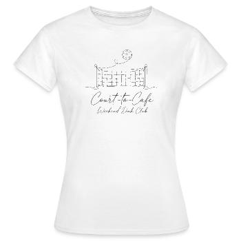 Pickleball Line Art Shirt – Minimalist Court-to-Ca - Women's T-Shirt - white - Front - AI Model Female 172 dark (172cm)