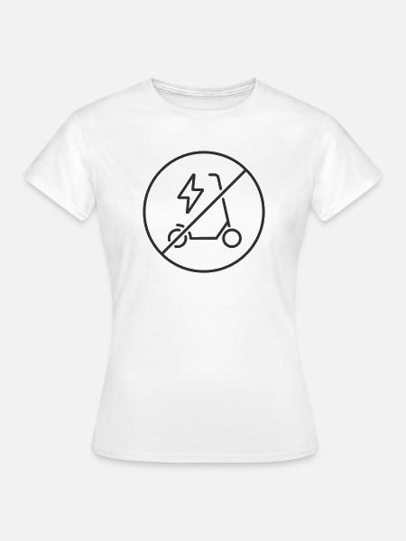Kein E-Roller-Liniensymbol Eingeschränkte Zone Symb - Frauen T-Shirt - Weiß