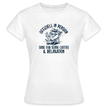 Officiellement à la retraite, il est temps de prendre un café - T-shirt Femme - blanc - Devant - AI Model Female 172 dark (172cm)