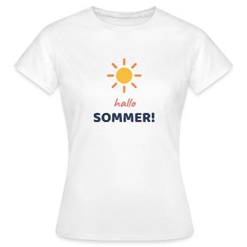 Hallo, Sommer! - Frauen T-Shirt - Weiß - Vorne - AI Model Female 172 dark (172cm)