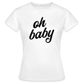 T-shirt Oh Bébé qui dit grossesse - T-shirt Femme - blanc - Devant - AI Model Female 172 dark (172cm)