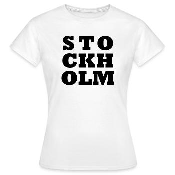 Logo de Stockholm - T-shirt Femme - blanc - Devant - AI Model Female 172 dark (172cm)