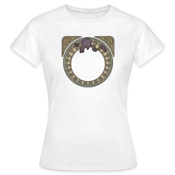 Cercle Y des Iris Art Nouveau - T-shirt Femme - blanc - Devant - AI Model Female 172 dark (172cm)