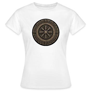 Nordic Rune Compass Circle - Women's T-Shirt - white - Front - AI Model Female 172 dark (172cm)
