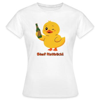 Ente Bier Natuerlich - Frauen T-Shirt - Weiß - Vorne - AI Model Female 172 dark (172cm)