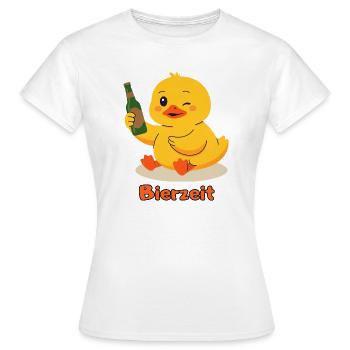 Ente Bierzeit - Frauen T-Shirt - Weiß - Vorne - AI Model Female 172 dark (172cm)