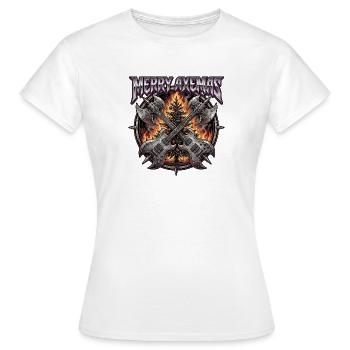 Merry Axemas Heavy Metal - T-shirt Femme - blanc - Devant - AI Model Female 172 dark (172cm)