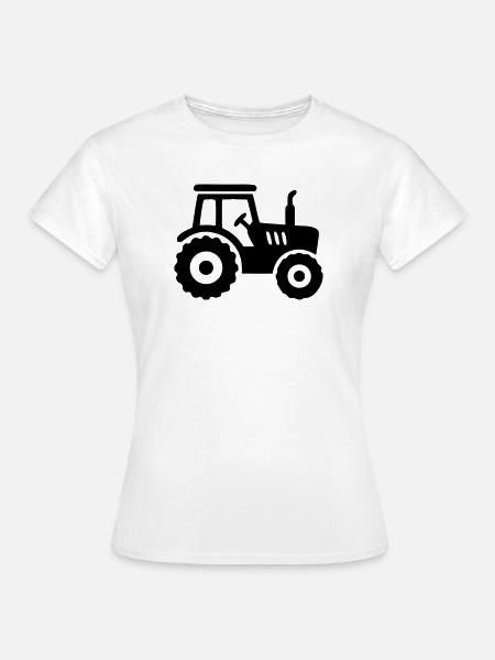 Traktor Trecker Silhouette - Frauen T-Shirt - Weiß
