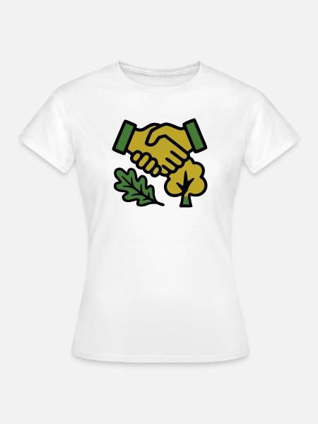 Handschlag Natur Forst Logo - Frauen T-Shirt - Weiß