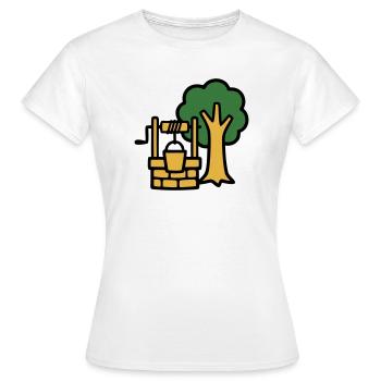 Draw Fountain Village Logo - Women's T-Shirt - white - Front - AI Model Female 172 dark (172cm)