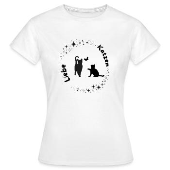 Moon Magic Cat Love - Women's T-Shirt - white - Front - AI Model Female 172 dark (172cm)