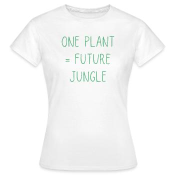 Une Plante Future Jungle | Amateur de plantes drôle - T-shirt Femme - blanc - Devant - AI Model Female 172 dark (172cm)