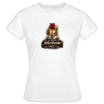 Allerbeste Sein Motiv Dart - Frauen T-Shirt - Weiß - Vorne - AI Model Female 172 dark (172cm)